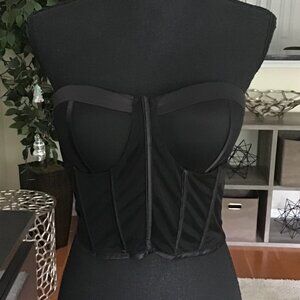 BLACK SHEER BUSTIER SIZE MEDIUM